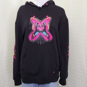 VITRIOL Jamison Neon Skull Black Hoodie Men's Small